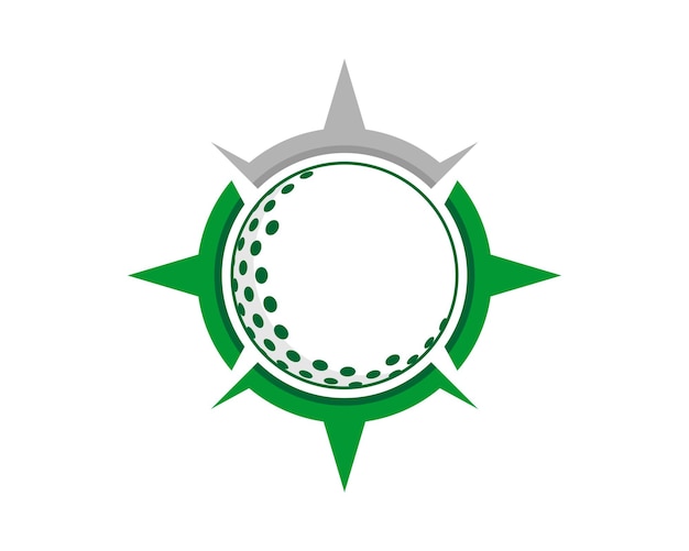 Golfbal in het kompaslogo