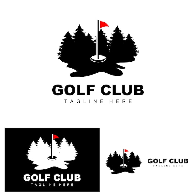 Golfbal Logo Vector Stok Golf Buitensporten Spel Discipline Ontwerp Pictogrammalplaatje