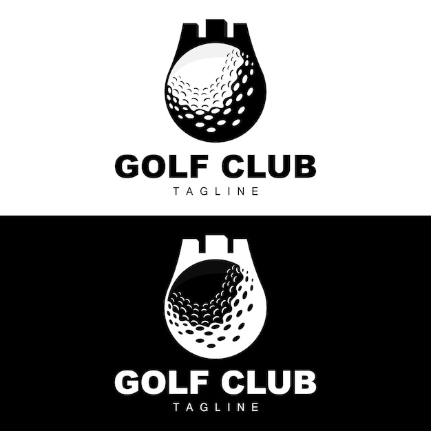 Golfbal Logo Vector Stok Golf Buitensporten Spel Discipline Ontwerp Pictogrammalplaatje