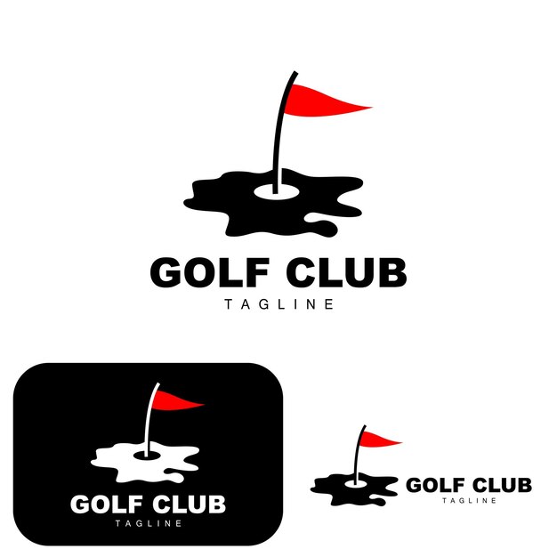 Golfbal Logo Vector Stok Golf Buitensporten Spel Discipline Ontwerp Pictogrammalplaatje