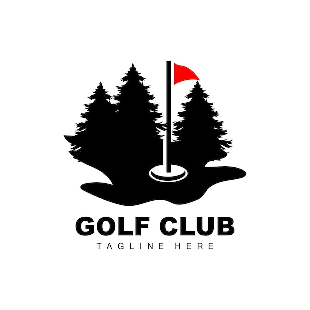 Golfbal Logo Vector Stok Golf Buitensporten Spel Discipline Ontwerp Pictogrammalplaatje