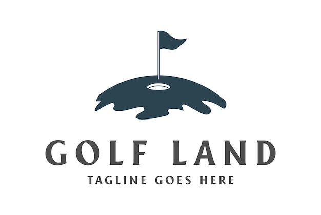 Golfbalgat Vlag Land voor Sport Club Competitie Logo Design Vector