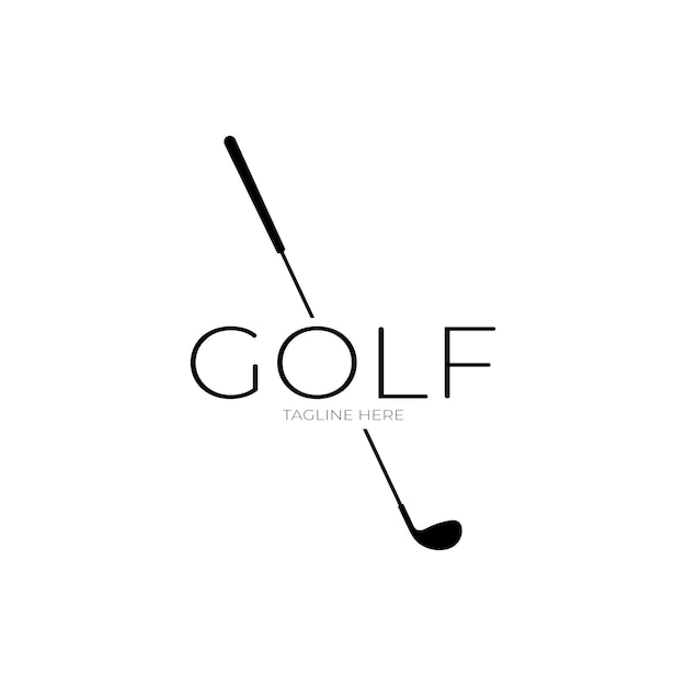 Golfballogo Golfstoklogo voor professionele golfclubtoernooien golfwinkelzaken