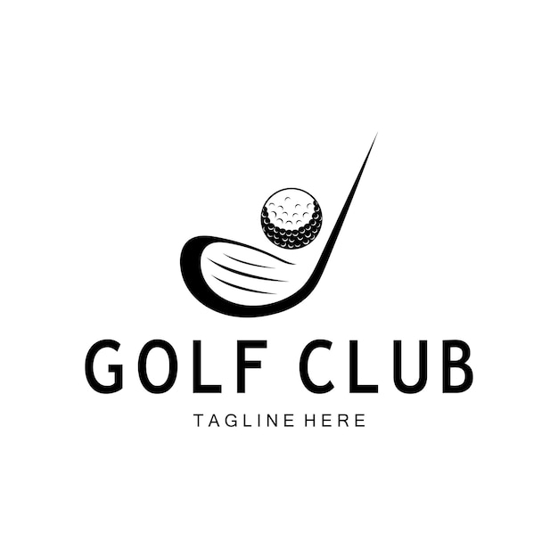 Golfballogo Golfstoklogo voor professionele golfclubtoernooien golfwinkelzaken