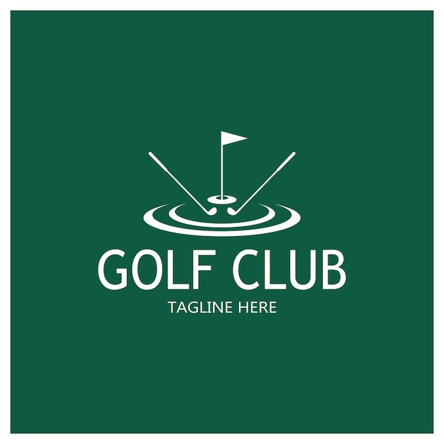 Golfballogo Golfstoklogo voor professionele golfclubtoernooien golfwinkelzaken