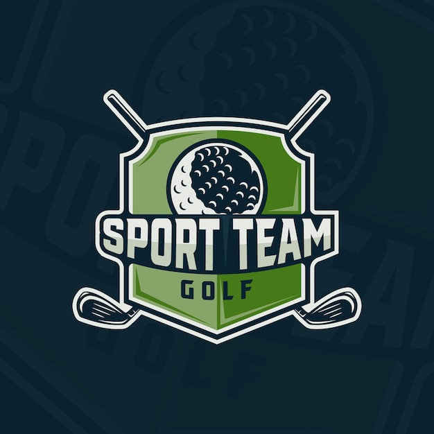 Vector golfclub embleem logo vector illustratie sjabloon icoon grafisch ontwerp stok en bal van de sport teken