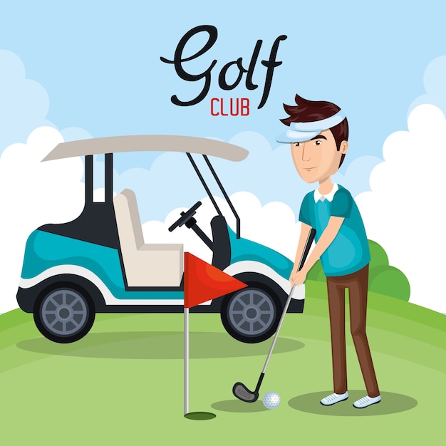 Vector golfclub sport pictogram vector illustratie ontwerp