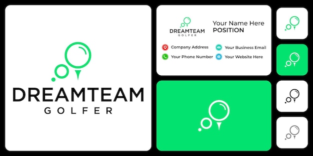 Golfer and dream logo design with business card template