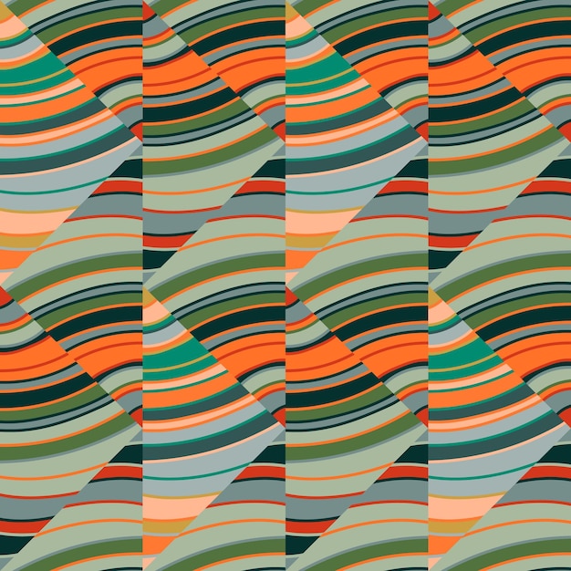 Golfmozaïek naadloos patroon Decoratief lijnenbehang Handgetekend lineair geometrisch eindeloos ornament