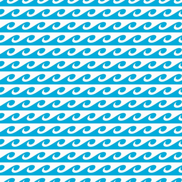 Golfpatroon zeewater naadloze krullen golvende golven