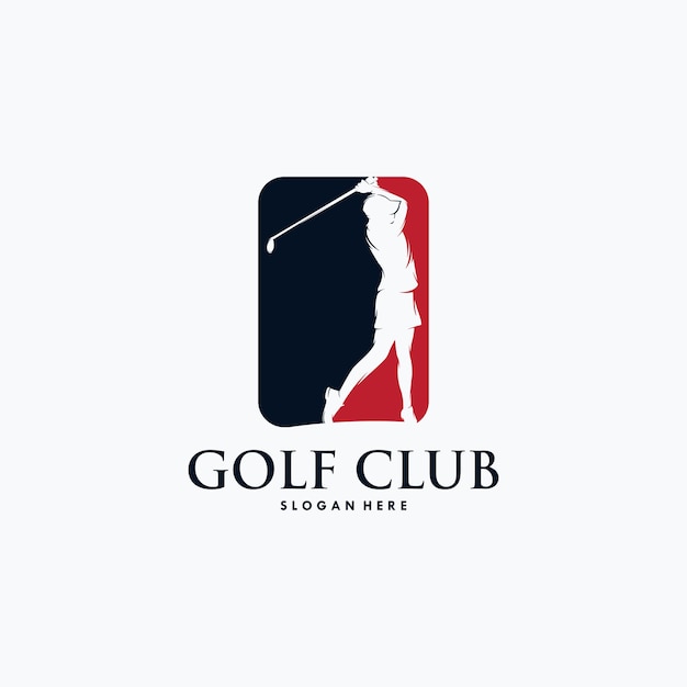Golfspeler logo vector ontwerpsjabloon.