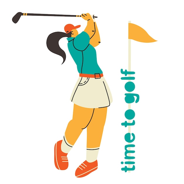 Golfspeler vrouw golfen