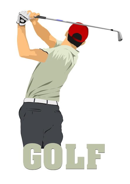 Golfspelers gekleurde vector