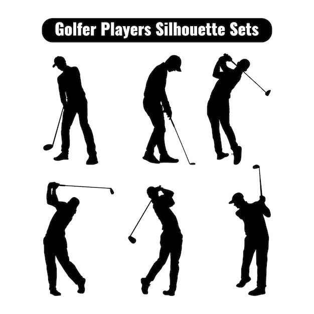 Golfspelers Silhouette Sets