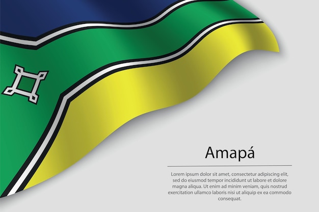 Golfvlag van Amapa is een staat van Brazilië Banner- of lintvectorsjabloon