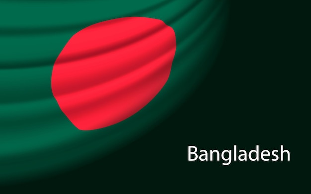 Golfvlag van Bangladesh op donkere achtergrond Banner of lint vectorsjabloon