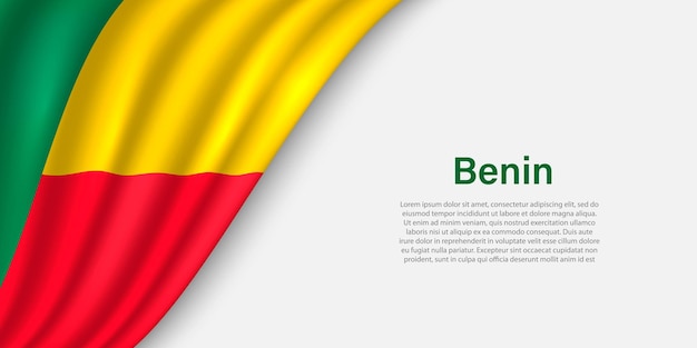 Golfvlag van Benin op witte achtergrond