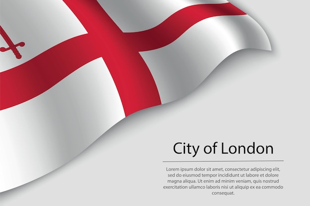 Golfvlag van city of london is een graafschap van engeland banner of lintvectorsjabloon