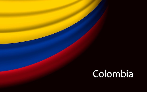 Golfvlag van Colombia op donkere achtergrond