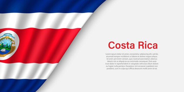Golfvlag van Costa Rica op witte achtergrond