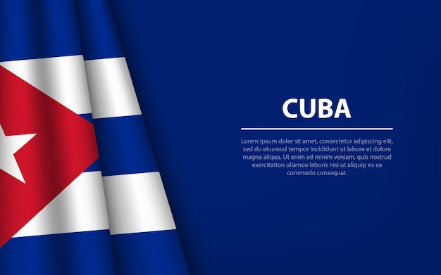 Golfvlag van cuba met copyspaceachtergrond