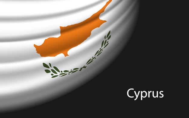 Golfvlag van cyprus op donkere achtergrond banner of lint vectorsjabloon