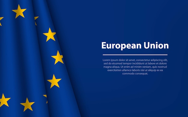 Golfvlag van de Europese Unie met copyspace-achtergrond