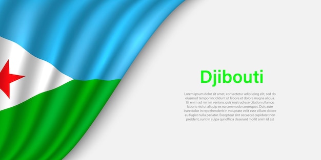 Golfvlag van Djibouti op witte achtergrond