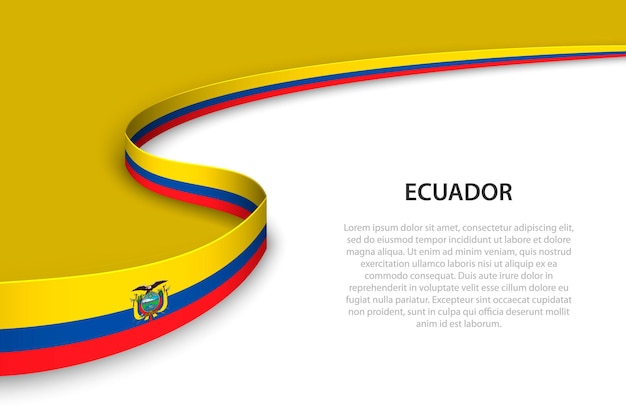 Golfvlag van Ecuador met copyspace-achtergrond