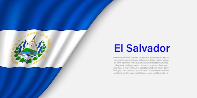 Golfvlag van El Salvador op witte achtergrond