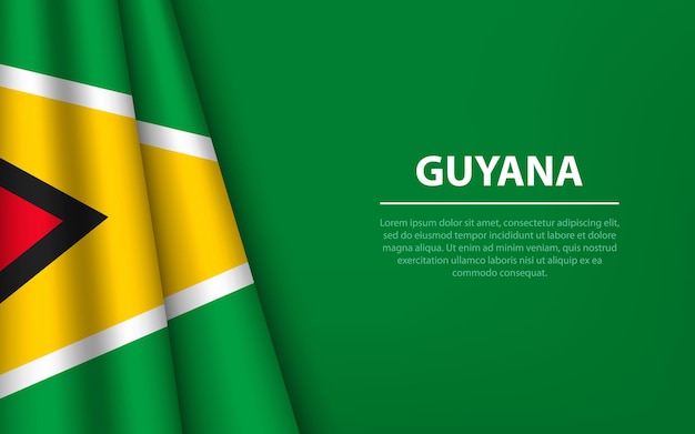 Golfvlag van Guyana met copyspace-achtergrond