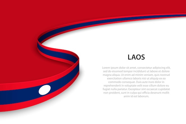 Golfvlag van Laos met copyspace-achtergrond