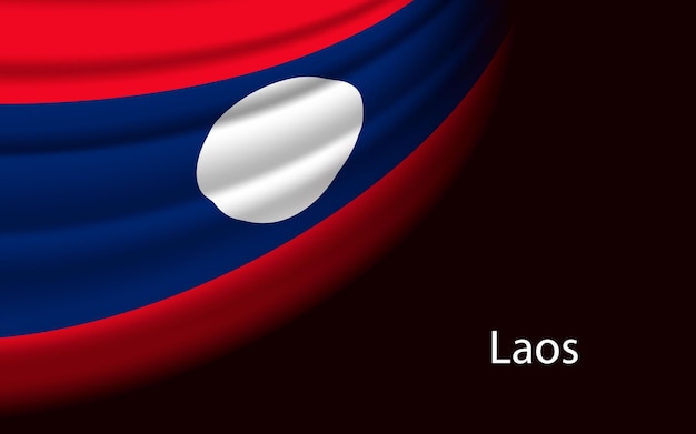 Golfvlag van laos op donkere achtergrond banner of lint vectorsjabloon