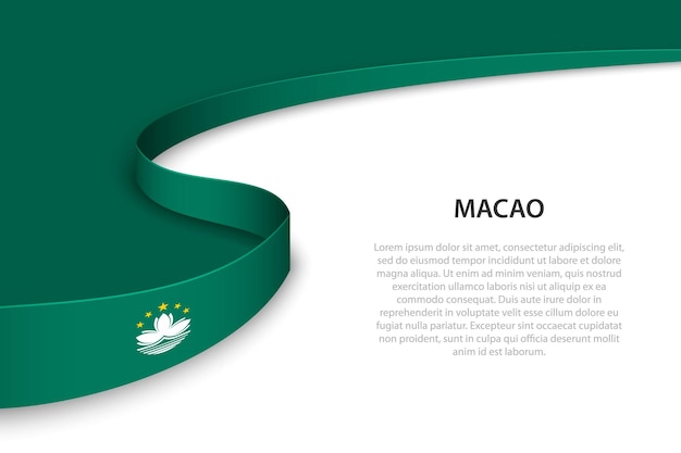 Golfvlag van Macau met copyspace-achtergrond