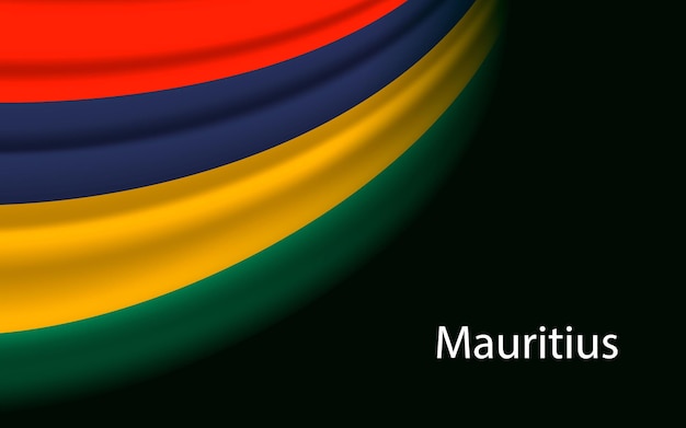 Golfvlag van Mauritius op donkere achtergrond