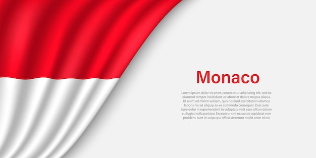 Golfvlag van Monaco op witte achtergrond