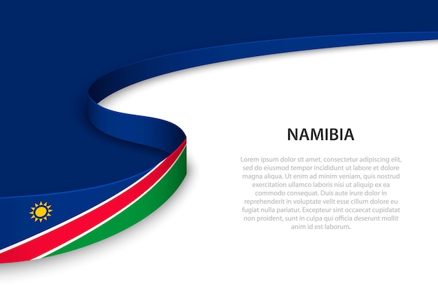 Golfvlag van Namibië met copyspace-achtergrond