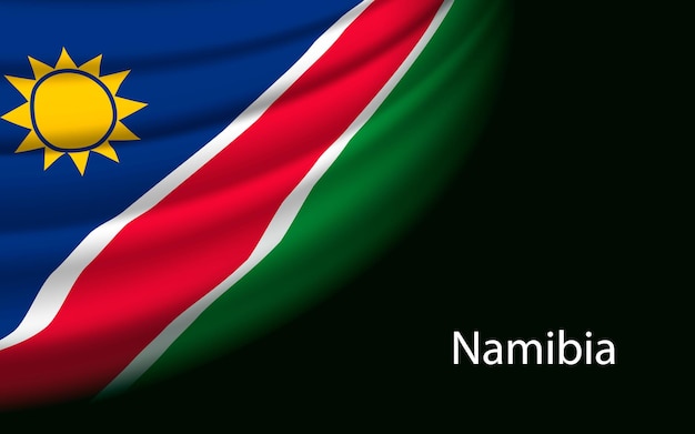 Golfvlag van namibië op donkere achtergrond