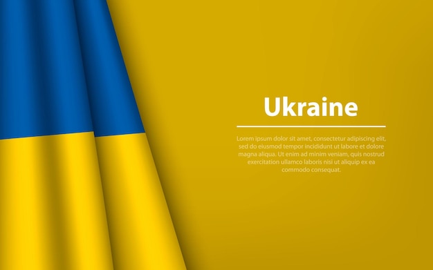 Golfvlag van Oekraïne met copyspace-achtergrond