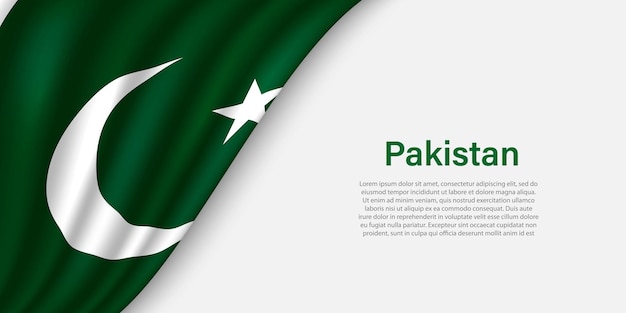 Golfvlag van Pakistan op witte achtergrond
