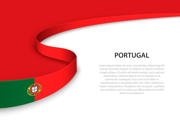 Golfvlag van portugal met copyspaceachtergrond