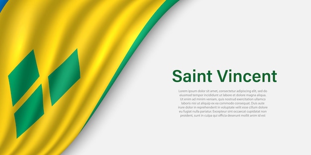 Golfvlag van Saint Vincent op witte achtergrond