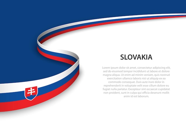 Golfvlag van Slowakije met copyspace-achtergrond