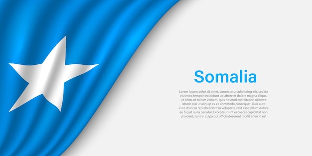 Golfvlag van Somalië op witte achtergrond