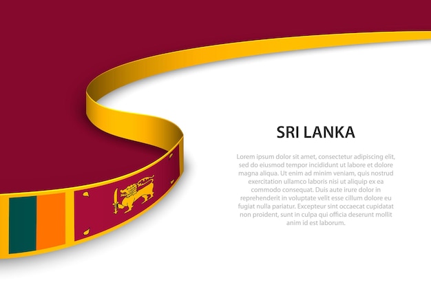 Golfvlag van sri lanka met copyspace-achtergrond