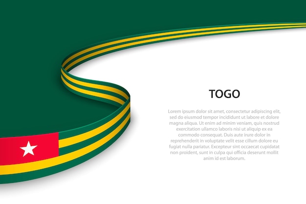 Golfvlag van Togo met copyspaceachtergrond