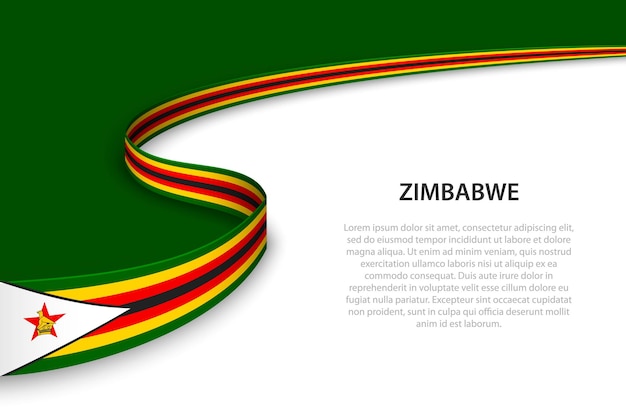 Golfvlag van zimbabwe met copyspace-achtergrond