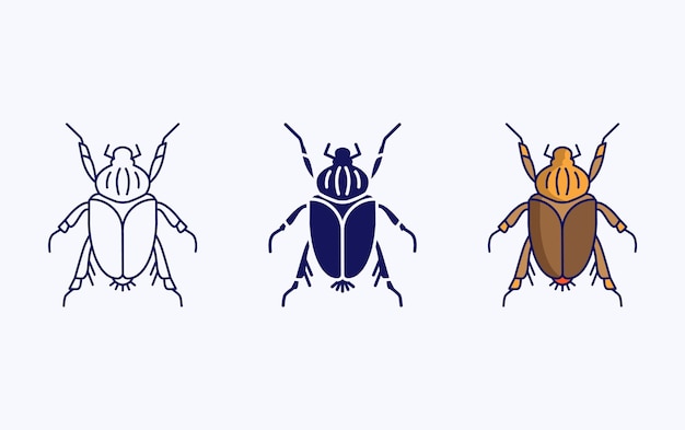 Goliath beetle vector illustration icon