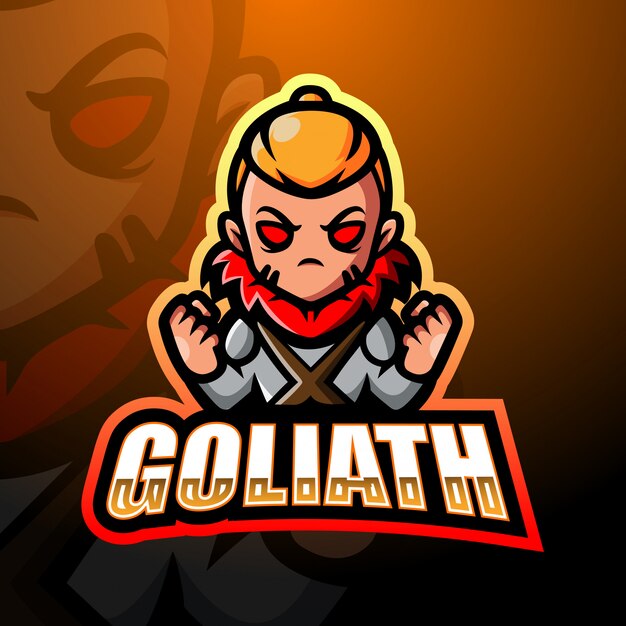 Illustrazione di logo di goliath mascotte esport