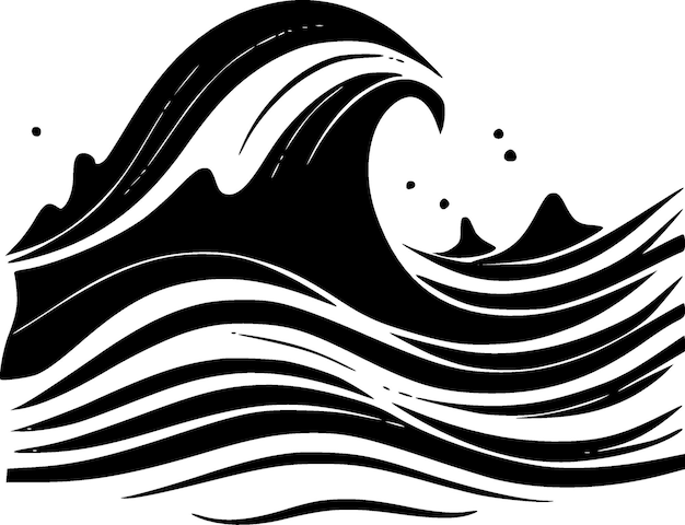 Vector golven zwart-wit vectorillustratie